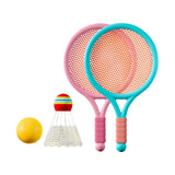 Maxbell Children's Badminton Tennis Set Lightweight for Beginner Players Girls Beach Pink Blue