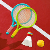 Maxbell Children's Badminton Tennis Set Lightweight for Beginner Players Girls Beach Green Blue
