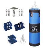 Maxbell PU Punching Bag Hanging Unfilled Punching Bag for Kids Home Gym Martial Arts Blue 100cm