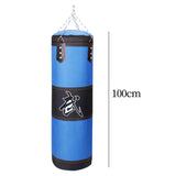 Maxbell PU Punching Bag Hanging Unfilled Punching Bag for Kids Home Gym Martial Arts Blue 100cm