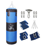 Maxbell PU Punching Bag Hanging Unfilled Punching Bag for Kids Home Gym Martial Arts Blue 120cm