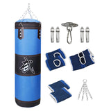 Maxbell PU Punching Bag Hanging Unfilled Punching Bag for Kids Home Gym Martial Arts Blue 120cm