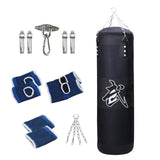 Maxbell PU Punching Bag Hanging Unfilled Punching Bag for Kids Home Gym Martial Arts Black 120cm