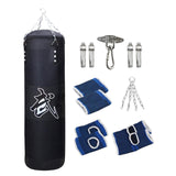Maxbell PU Punching Bag Hanging Unfilled Punching Bag for Kids Home Gym Martial Arts Black 120cm