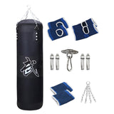 Maxbell PU Punching Bag Hanging Unfilled Punching Bag for Kids Home Gym Martial Arts Black 120cm