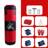Maxbell Unfilled Bag Hand Guards Fillable Punching Bag for Home Gym Adults Taekwondo Red 100cm