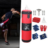Maxbell Unfilled Bag Hand Guards Fillable Punching Bag for Home Gym Adults Taekwondo Red 100cm