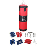 Maxbell Unfilled Bag Hand Guards Fillable Punching Bag for Home Gym Adults Taekwondo Red 120cm