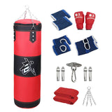 Maxbell Unfilled Bag Hand Guards Fillable Punching Bag for Home Gym Adults Taekwondo Red 120cm