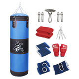 Maxbell Unfilled Bag Hand Guards Fillable Punching Bag for Home Gym Adults Taekwondo Blue 100cm