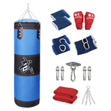 Maxbell Unfilled Bag Hand Guards Fillable Punching Bag for Home Gym Adults Taekwondo Blue 100cm
