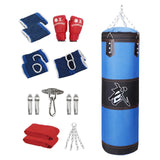 Maxbell Unfilled Bag Hand Guards Fillable Punching Bag for Home Gym Adults Taekwondo Blue 100cm