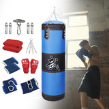 Maxbell Unfilled Bag Hand Guards Fillable Punching Bag for Home Gym Adults Taekwondo Blue 120cm