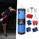 Maxbell Unfilled Bag Hand Guards Fillable Punching Bag for Home Gym Adults Taekwondo Blue 120cm