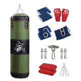 Maxbell Unfilled Bag Hand Guards Fillable Punching Bag for Home Gym Adults Taekwondo Green 100cm