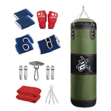 Maxbell Unfilled Bag Hand Guards Fillable Punching Bag for Home Gym Adults Taekwondo Green 120cm