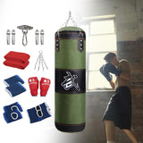 Maxbell Unfilled Bag Hand Guards Fillable Punching Bag for Home Gym Adults Taekwondo Green 120cm