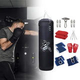 Maxbell Unfilled Bag Hand Guards Fillable Punching Bag for Home Gym Adults Taekwondo Black 100cm