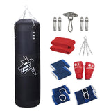 Maxbell Unfilled Bag Hand Guards Fillable Punching Bag for Home Gym Adults Taekwondo Black 120cm