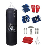 Maxbell Unfilled Bag Hand Guards Fillable Punching Bag for Home Gym Adults Taekwondo Black 120cm