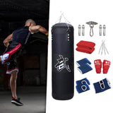 Maxbell Unfilled Bag Hand Guards Fillable Punching Bag for Home Gym Adults Taekwondo Black 120cm