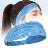 Maxbell Sports Headbands Anti Slip Elastic Sweatband for Soccer Exercise Working Out Blue