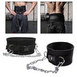 Maxbell Dip Belt with Chain Waist Support Gym Fitness Dipping Belt for Weightlifting Metal Buckle