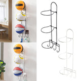 Maxbell Basketball Ball Storage Rack Sturdy Basketball Football Stand for Basketball Black