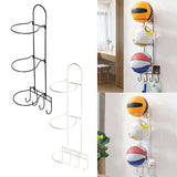 Maxbell Basketball Ball Storage Rack Sturdy Basketball Football Stand for Basketball Black