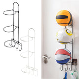 Maxbell Basketball Ball Storage Rack Sturdy Basketball Football Stand for Basketball Black