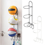 Maxbell Basketball Ball Storage Rack Sturdy Basketball Football Stand for Basketball Black