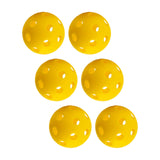 Maxbell Indoor Pickleball Balls 26 Holes Hard Hollow Ball for Pickleball Accessories Yellow 6pcs