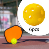 Maxbell Indoor Pickleball Balls 26 Holes Hard Hollow Ball for Pickleball Accessories Yellow 6pcs