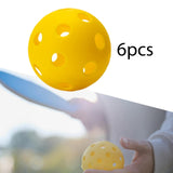 Maxbell Indoor Pickleball Balls 26 Holes Hard Hollow Ball for Pickleball Accessories Yellow 6pcs