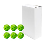 Maxbell Indoor Pickleball Balls 26 Holes Hard Hollow Ball for Pickleball Accessories Green 6pcs
