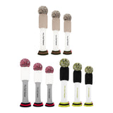 Maxbell 3Pcs Golf Wood Headcovers Anti Slip Adults Knitting Pom Pom Golf Accessories Khaki