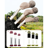 Maxbell 3Pcs Golf Wood Headcovers Anti Slip Adults Knitting Pom Pom Golf Accessories Khaki