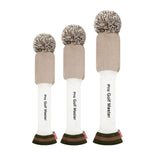 Maxbell 3Pcs Golf Wood Headcovers Anti Slip Adults Knitting Pom Pom Golf Accessories Khaki