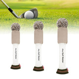 Maxbell 3Pcs Golf Wood Headcovers Anti Slip Adults Knitting Pom Pom Golf Accessories Khaki