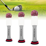 Maxbell 3Pcs Golf Wood Headcovers Anti Slip Adults Knitting Pom Pom Golf Accessories White Red