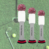 Maxbell 3Pcs Golf Wood Headcovers Anti Slip Adults Knitting Pom Pom Golf Accessories White Red