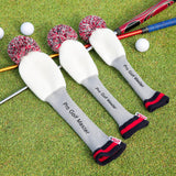 Maxbell 3Pcs Golf Wood Headcovers Anti Slip Adults Knitting Pom Pom Golf Accessories White Red