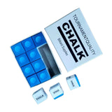 Maxbell 12x Pool Cue Chalk Durable Equipment Billiard Chalks for Sports Clubs Travel Blue