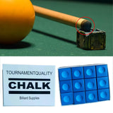 Maxbell 12x Pool Cue Chalk Durable Equipment Billiard Chalks for Sports Clubs Travel Blue