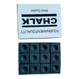Maxbell 12x Pool Cue Chalk Durable Equipment Billiard Chalks for Sports Clubs Travel Black