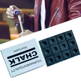 Maxbell 12x Pool Cue Chalk Durable Equipment Billiard Chalks for Sports Clubs Travel Black