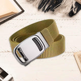 Maxbell Nylon Belt for Men Webbing Canvas Belts for Hunting Mountain Climbing Hiking champagne gold