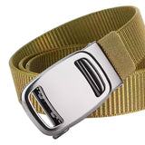 Maxbell Nylon Belt for Men Webbing Canvas Belts for Hunting Mountain Climbing Hiking champagne gold