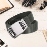 Maxbell Nylon Belt for Men Webbing Canvas Belts for Hunting Mountain Climbing Hiking gray