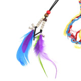 Womens Feather Tassels Belt Colorful Braided Headband Bohemian Style